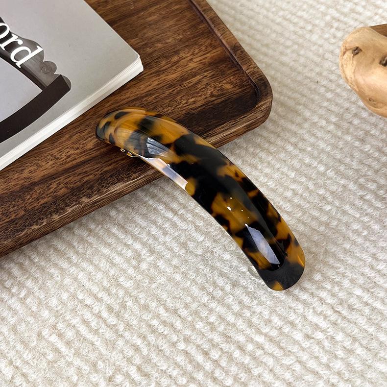 Acetic Acid Hair Clip Spring Clip for Girls Large Hairpin Headwear Glossy Elliptical Arc Hairpin Hair Accessories