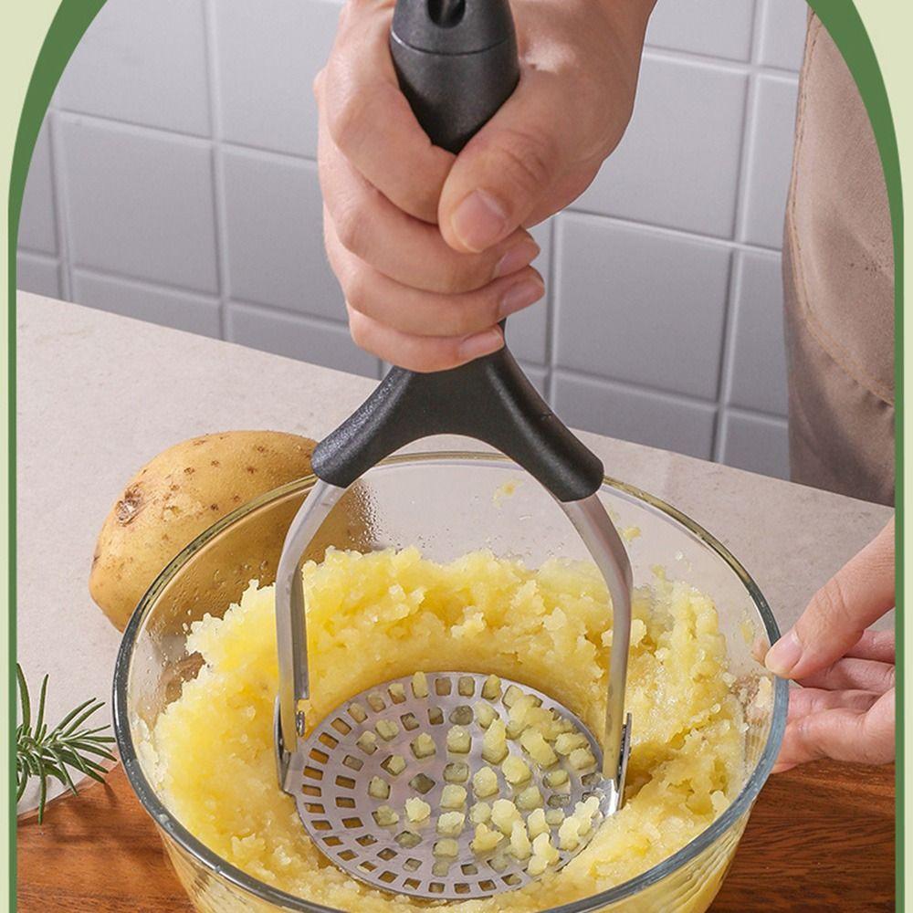 Non-Slip Handle Potato Masher Comfort Grip Garlic Press Fruit Masher Vegetable Smasher  Meat