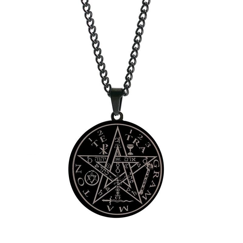 Pendant Hiphop Hip-hop Five-pointed Star Seal Kabbalah Amulet Necklace for Men and Women