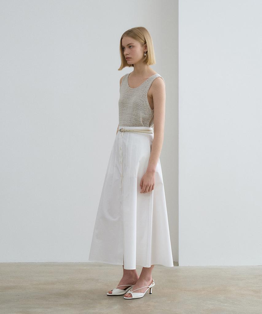 Rene J A Line Button Skirt