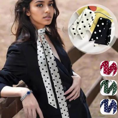 1Pc Fashion Ribbon Polka Dot Scarf Printed Thin Scarf Headband Korean Style Neckerchief Long Scarves Wedding