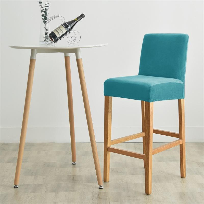 Fortykket Barstoltrekk Sølvrev Fløyel Fløyelsstoff Elastisk Hjem Hotell Klubb Barstoltrekk Stoltrekk