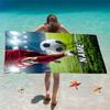 1Pc 2D Flat Football Custom Photo Beach Towel, Soft Perfect for Beach, Parties, Travel, Camping, Artistic Design