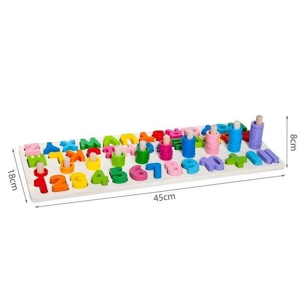 Puzzle Alfabet și Cifre din Lemn Educativ