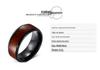 Elegant European & American 8MM Stainless Steel Pinky Ring with Black Wood Grain