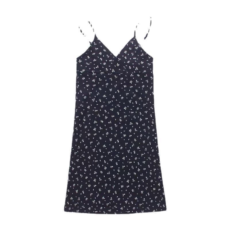 American Spice Girl inner print v-neck suspender dress women's summer 2026 new floral suspender dress women's clothing