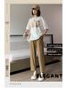 Women's Spring/Summer Maternity Cotton-Linen Stretch Wide-Leg Pants, Loose Fit, Cropped Length