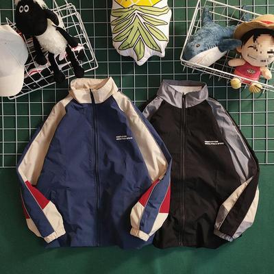 Pánská a dámská retro colorblocková baseballová bunda - Trendy, volného střihu, unisex sportovní styl na jaro a podzim.