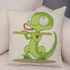 Cute Cartoon Animal Cushion Cover T Rex Dinosaur Unicorn Cat Dog Print Kids Room Decorative Pillow Case Home Gift