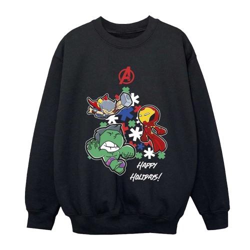 Avengers Boys Happy Holidays Marvel Sweatshirt