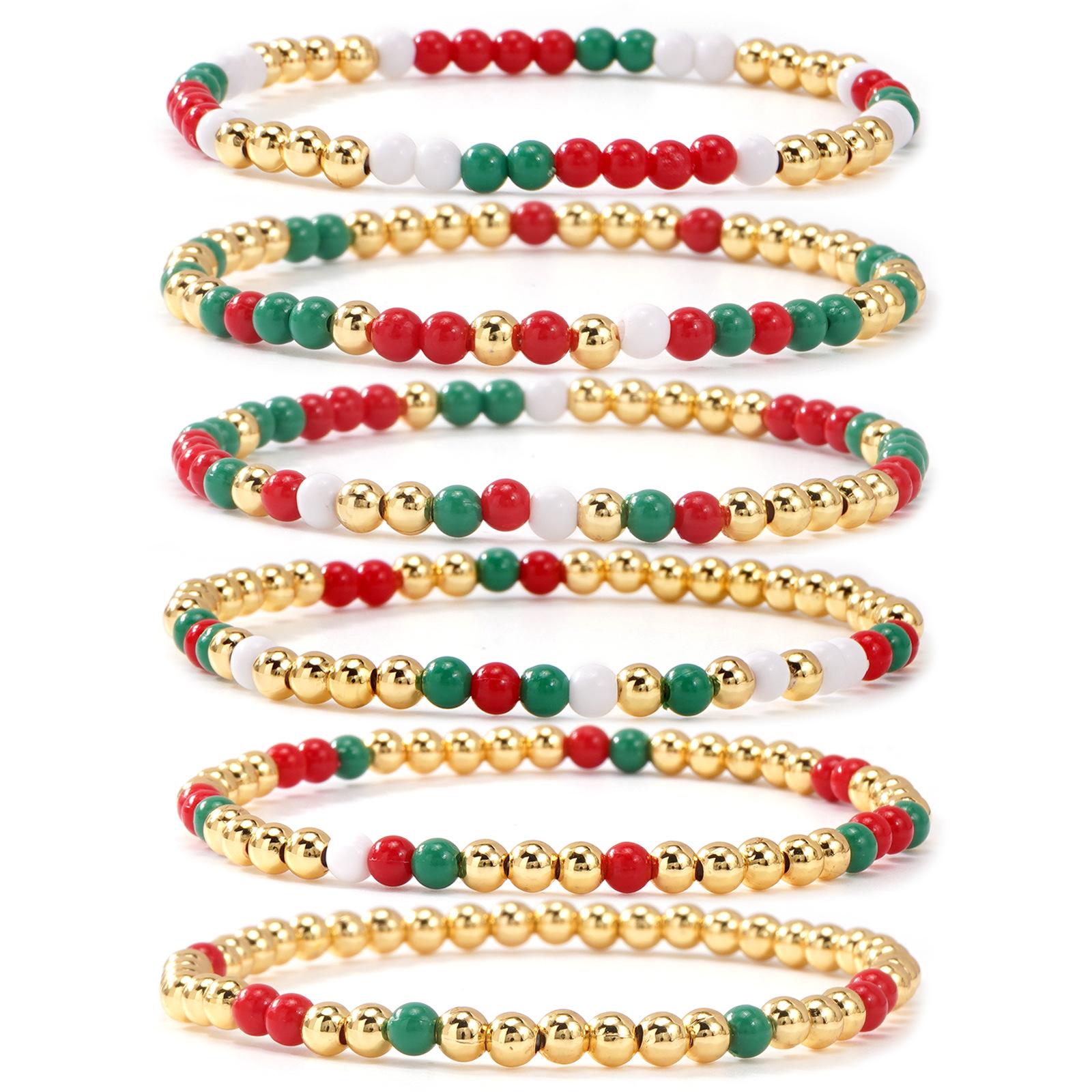 

Богемский многослойный этнический рождественский браслет из бисера 5-в-1