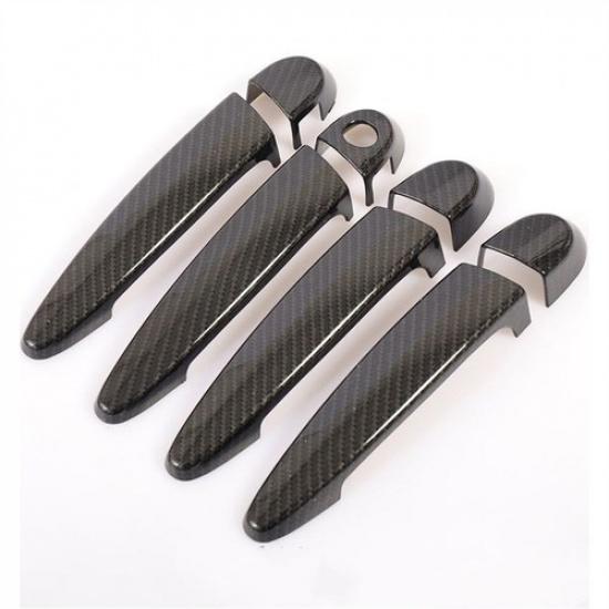 Carbon Fiber Look Door Handle Cover Trim Set For BMW 320i 330i 340i 420i 430i