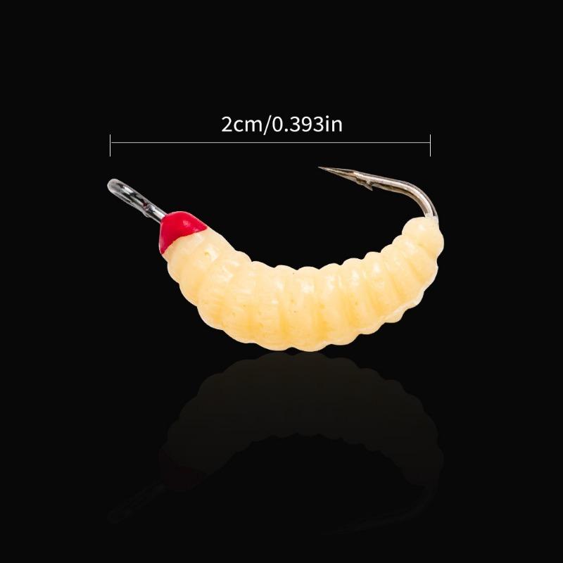 100pcs Breadworm Fishing Bait Set Freshwater Sandworm Maggot Soft Worm Fishing Lure Set