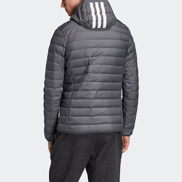 Adidas Varilite 3S Hooded Down Jacket Men Outerwear Carbon-Black DZ1420