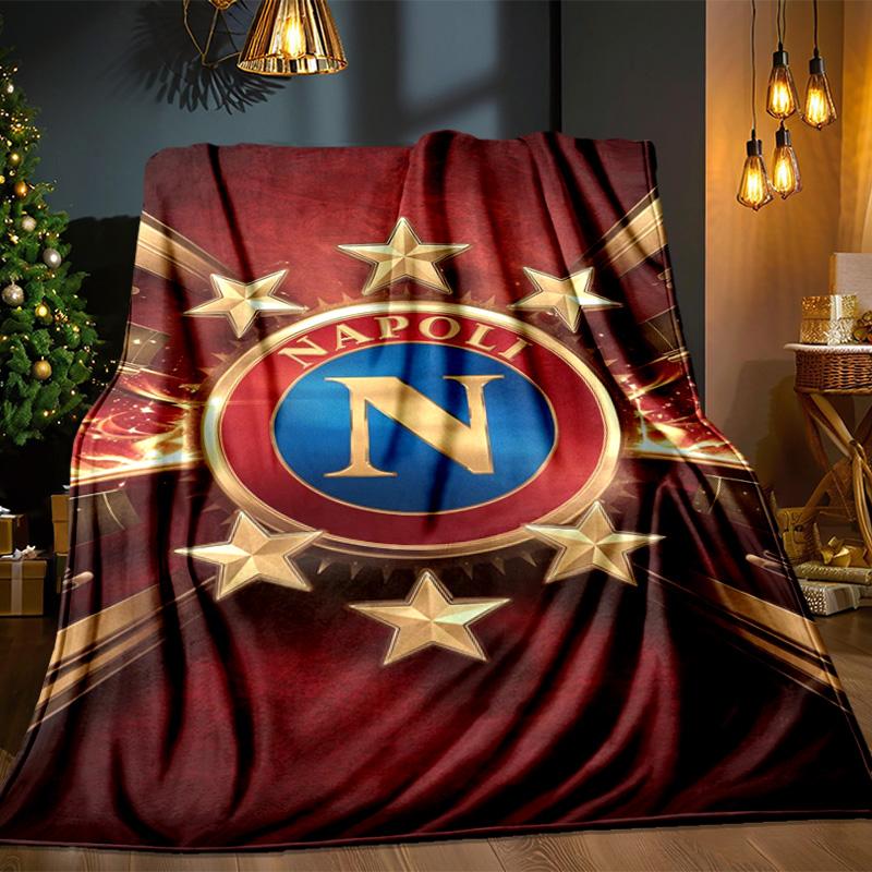 Coperta con Emblema del Napoli Calcio Coperta in Flanella da Esterno per Campeggio, Escursionismo, Feste in Giardino, Essenziali per Picnic, regalo per famiglia e amici