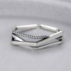 Retro Distressed Winding Twist Personality 925 Sterling Silver Jewelry Multi-layer Cross Line Exquisite Opening Rings TYB469