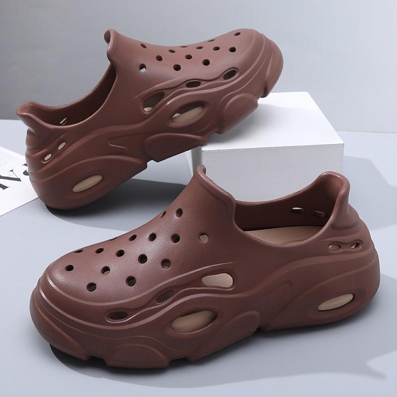 Hole shoes men's thick soles increase height and non-slip two wear couple cool slippers beach bag and premium versatile slippers