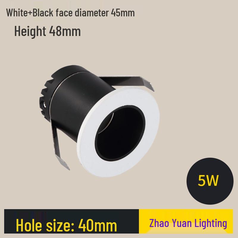 Mini Anti-Glare LED Cylinder Spotlight, 3cm Recessed Opening, 3W/5W, 40mm for Jewelry Display