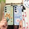 Oil Painting Waterproof Phone Case For Samsung Galaxy A17 Lanyard Phone Holder Anti-dust Flower Wristband Ring Silicone
