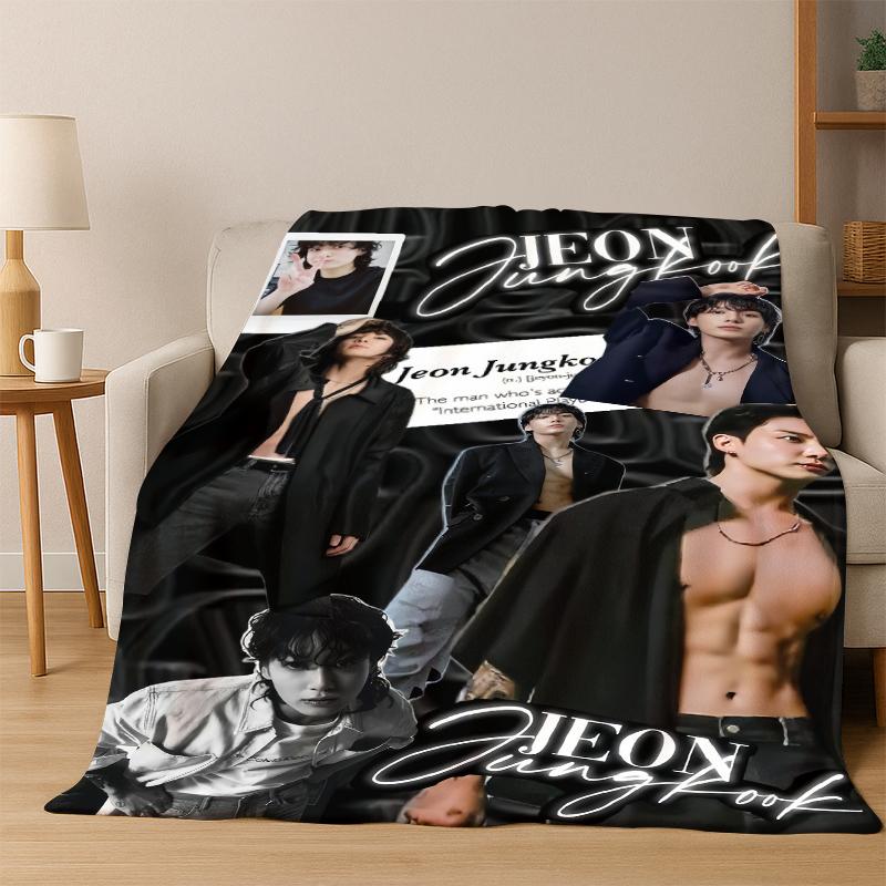 Moderne B-BTS Kpop Ultraweiche Flanell-Kuscheldecke, Warme Gemütliche Decke für Couch Sofa Bett Schlafzimmer Wohnzimmer Reise Geschenk 75x90cm