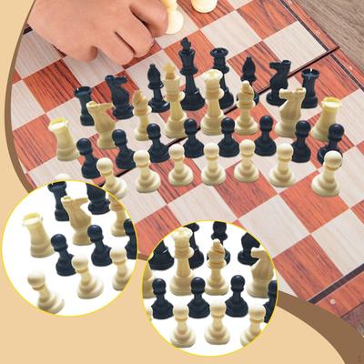32Pcs Chess Pieces Board Game Pawns Smooth 3.74 Inch King Chessmen for Professionals Kids