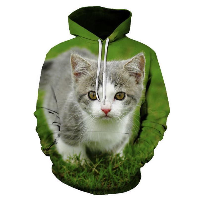 Oversized Ferocious Animal Wolf Hooded Mens Sweatshirts 3D Printing Ice Series Pullover Long Sleeve Hoodies Streetwear Tops