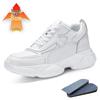 Men's 8CM Height-Increasing Thick Sole Casual Dad Sneakers - Trendy, Versatile White Genuine Cowhide Shoes