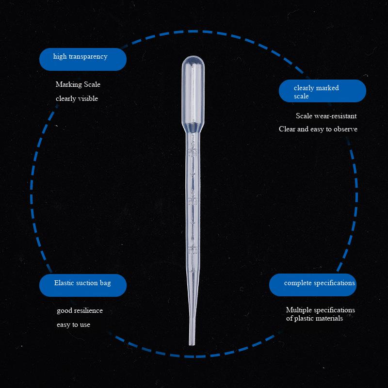 10/100PCS 2ml Disposable Plastic Pasteur Straw Dropper Chem Lab Pipette Scaled Sampling Device for Chemistry Experiments