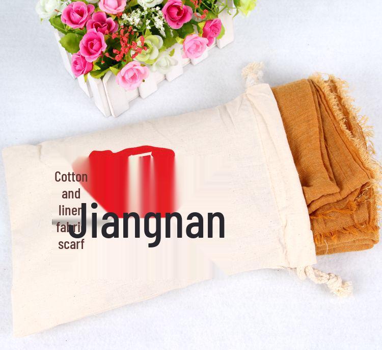 

Универсальный однотонный хлопково-льняной шарф и шаль для женщин - Впечатление Цзяннаня, очень большой для осени и зимы имбирный/жёлтый