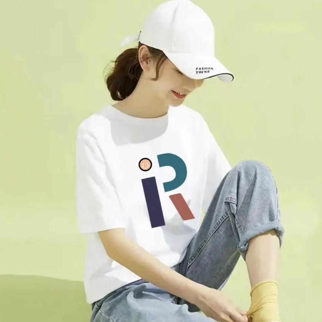 

Women s Trendy High-End Pure Cotton Short Sleeve R Print T-Shirt – Stylish and Fashionable Innerwear Top S