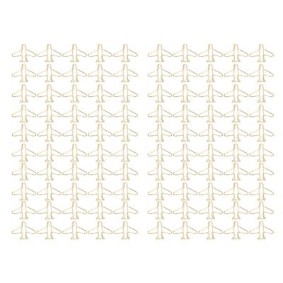 100 Stück Büroklammern Tragbar Rostfrei Galvanisiert Gold Niedlich Flugzeugförmig Metall Büroklammer für Büro Zuhause