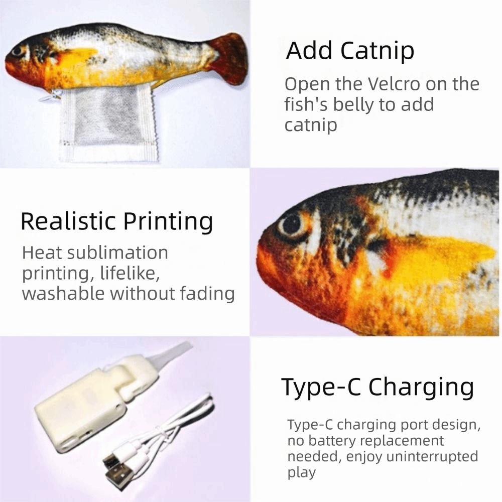 1/3Pcs Motion Sensor Interactive Cat Toy Realistic Flopping Catnip Kicker Toy  Interactive Play