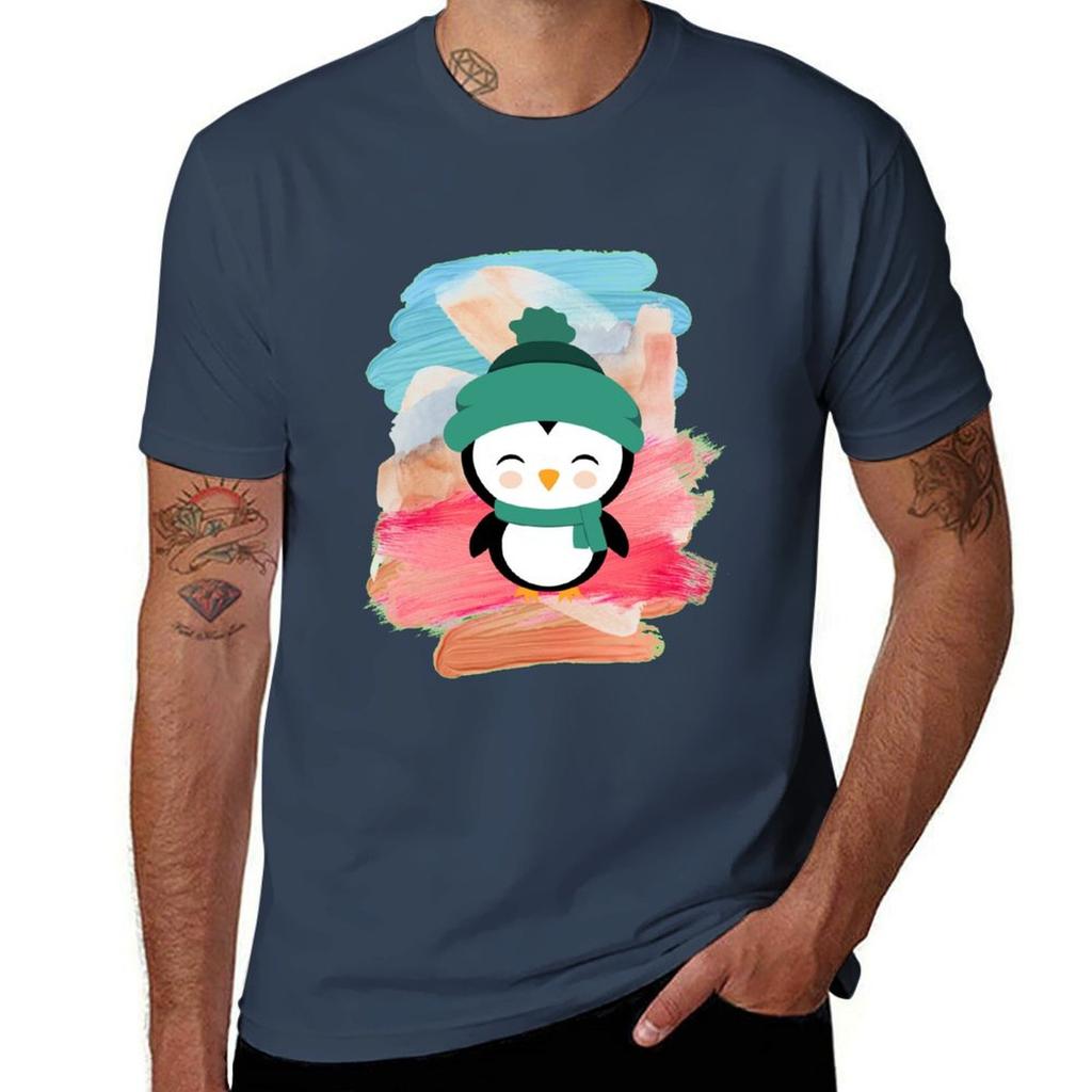 Penguin Club Tshirt Vintage Print Crew Neck Tee
