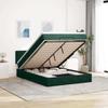 Ottoman Bed with Mattress Dark Green 140x190 Cm Velvet