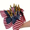 24 Pack Handheld Small Flags with Wooden Poles Gold Plastic Spear Tops 10x15cm Polyester Flags for Events Parades Parties Decorations
