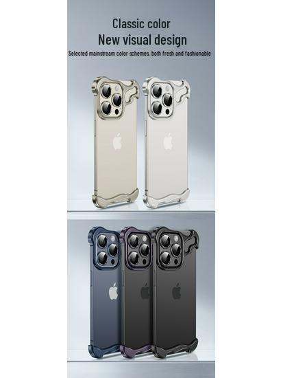 iPhone 16 Pro Max Metal Frame Case with 15 Lens Film, No Back Panel