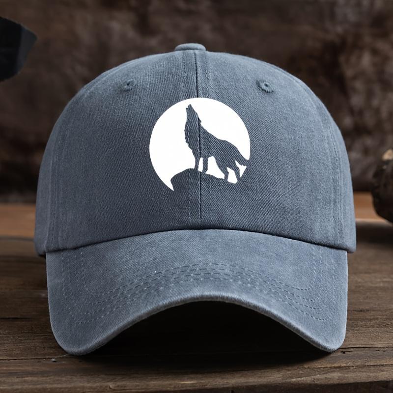 Funny Wolf Print Baseball Hat Unisex Outdoor Fashion Versatile Peaked Cap