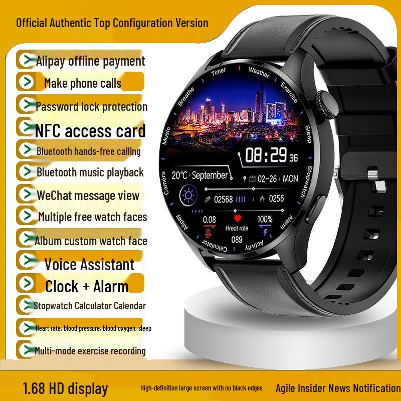 2025 GT4Pro Smartwatch: Bluetooth-Anrufe, Multifunktionale Zahlungen, Blutdruck- und Herzfrequenzmesser, Sportarmband