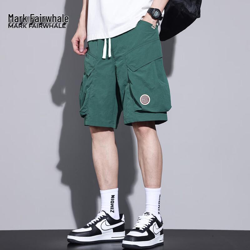 Mark Hua Fei Men s Ice Silk American Style Cargo Shorts L трава зеленый