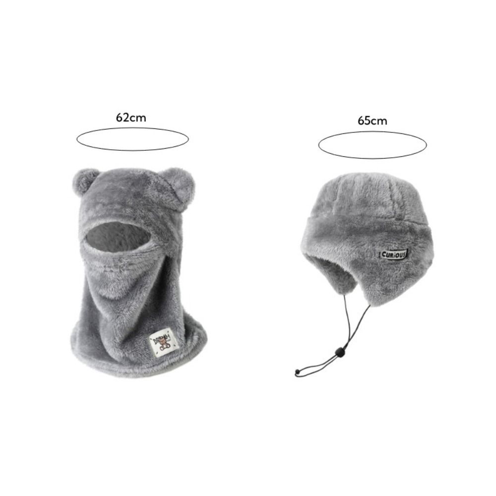 Plush Hat Scarf Cute Bear Pullover Hat New Warm Fluffy Hat Winter