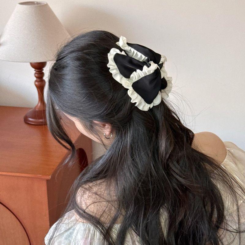 

1 шт. Треугольный плиссированный край, заколка для волос со сладким характером, женские кудрявые волосы, зажим-акула, элегантный аксессуар для волос, новый стиль