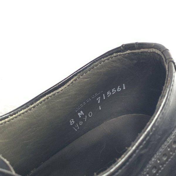 USED/80s 90s Vintage USA Made Dexter Size 8M 25.5 26.0cm Wholecut Dress Shoes Black