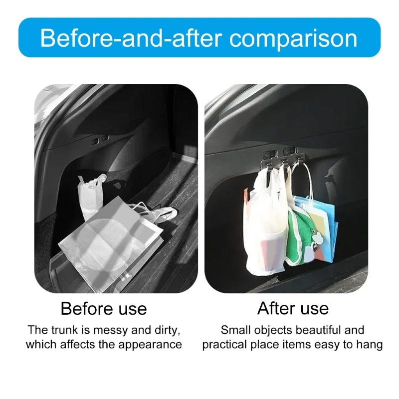 Rear Trunk Hook Automotive Interior Modification Accessories 20kg Load Capacity Trunk Organizer for Model 21-24