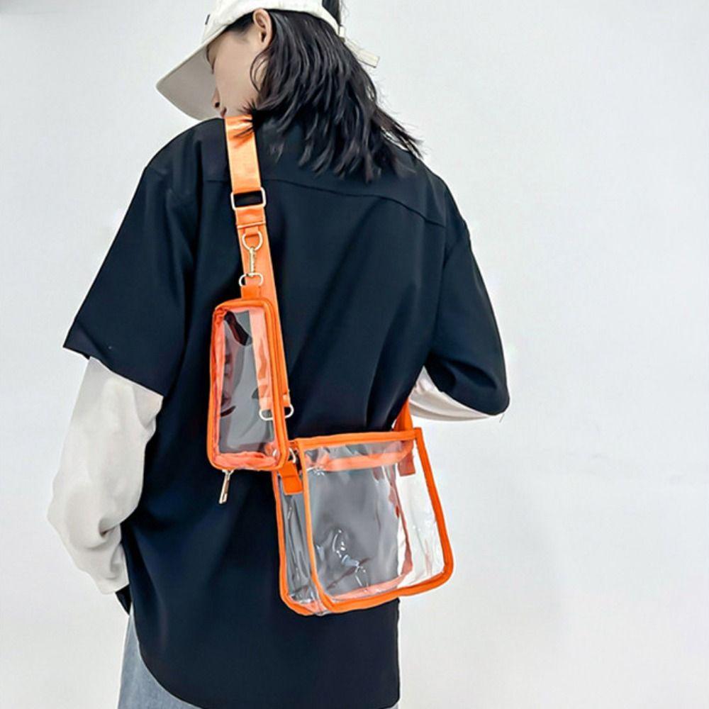 Jelly Bag Square PVC Transparent Chest Bag Fashion Travel Waterproof Fanny Pack Portable Simple Clear Crossbody Bag Outdoor