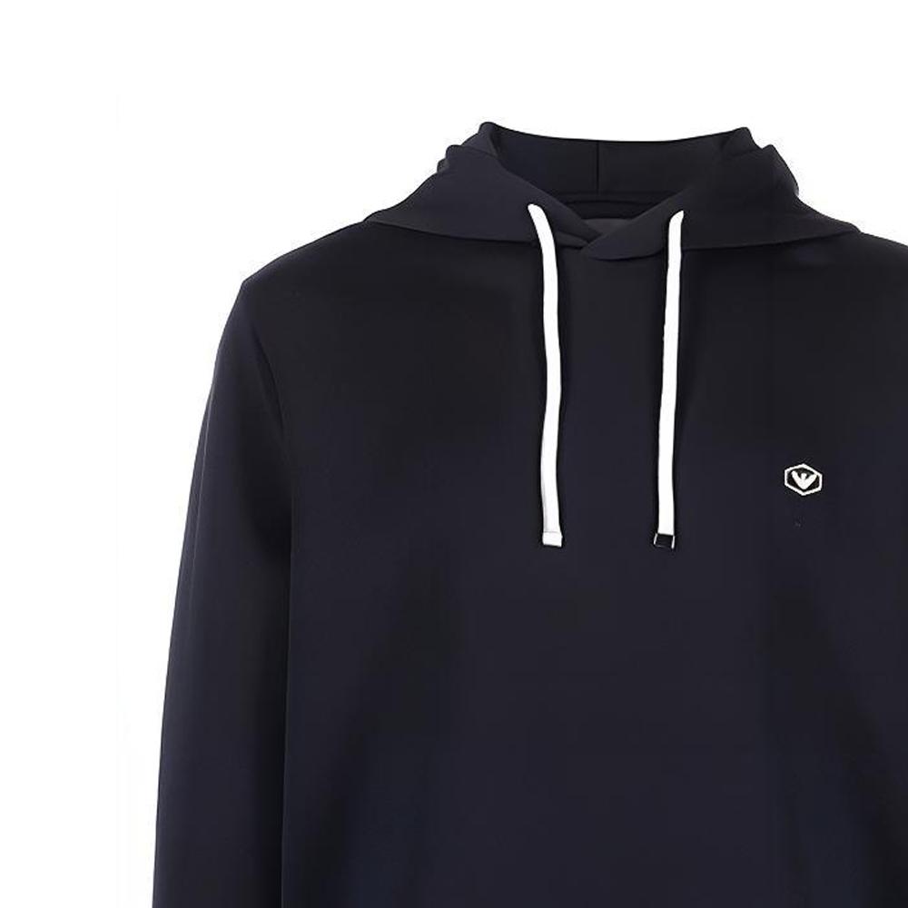 Emporio Armani Logo Solid Color Hoodie Men hoodies Dark-Blue 8N1MD01JHSZ0920