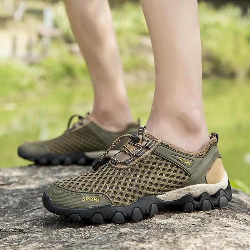 Shoes Mesh Shoes Summer New Men's Sports and Leisure Trendy Shoes Mesh Breathable Wading Hiking Shoes
