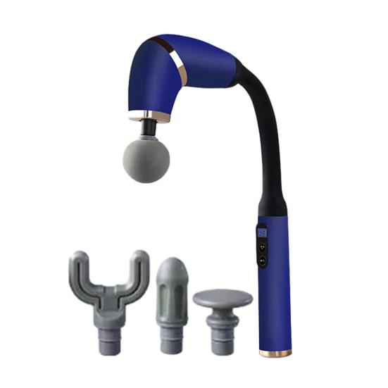 Deep Tissue Massager with Extended Handle Handheld Electric Muscle Massager for Pain Relief Quiet Percussion Massager with LED Screen 4 Heads