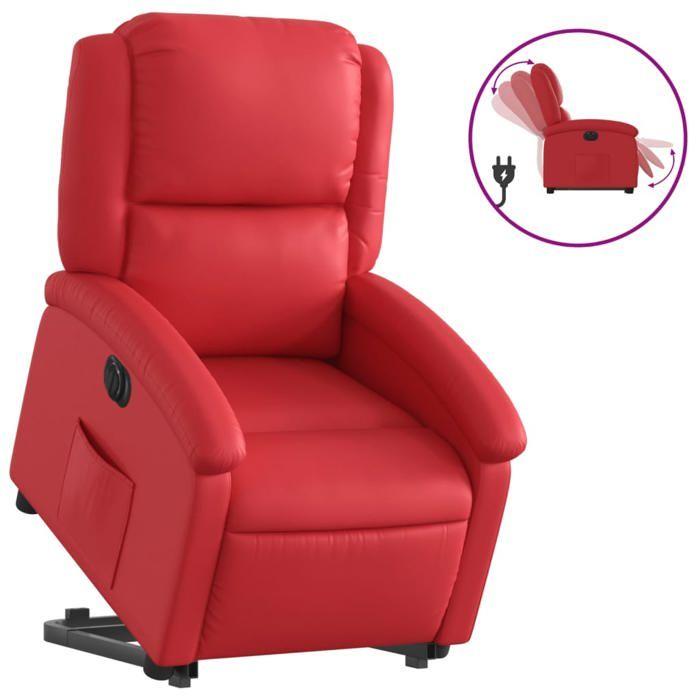 VidaXL Electric Recliner Red Faux Leather 3204245