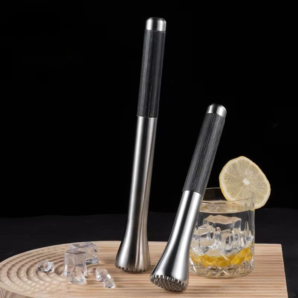 304 Stainless Steel Ice Crusher Anti-Slip Wood Handle Ice Crushing Hammer Lemon Squeezer Bar Tool
