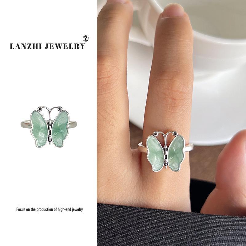 Bague chat Lanzhi en argent sterling 925 – Bijou de luxe léger pour index ouvert
